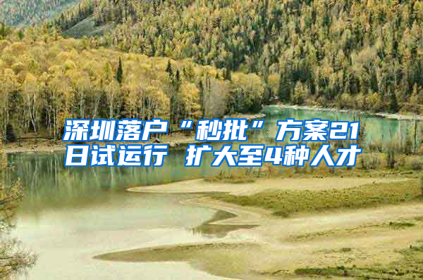 深圳落户“秒批”方案21日试运行 扩大至4种人才