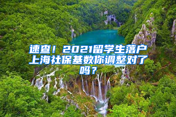 速查！2021留学生落户上海社保基数你调整对了吗？
