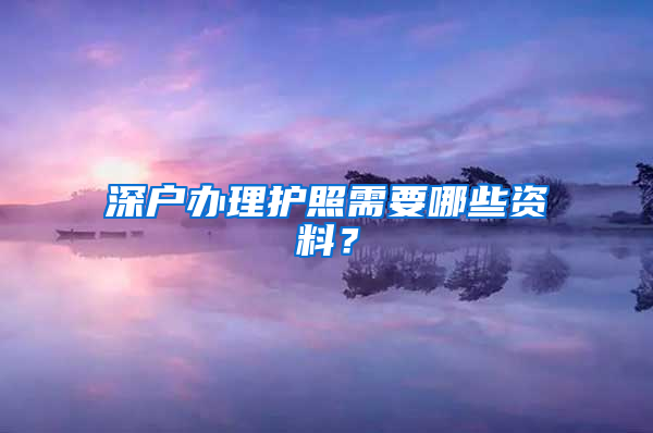 深户办理护照需要哪些资料？