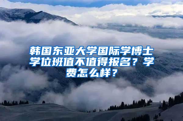 韩国东亚大学国际学博士学位班值不值得报名？学费怎么样？