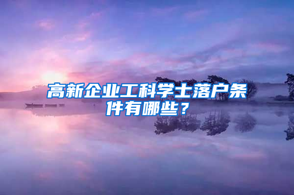 高新企业工科学士落户条件有哪些？