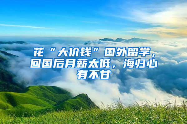 花“大价钱”国外留学，回国后月薪太低，海归心有不甘