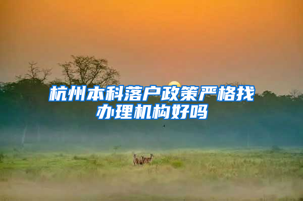 杭州本科落户政策严格找办理机构好吗