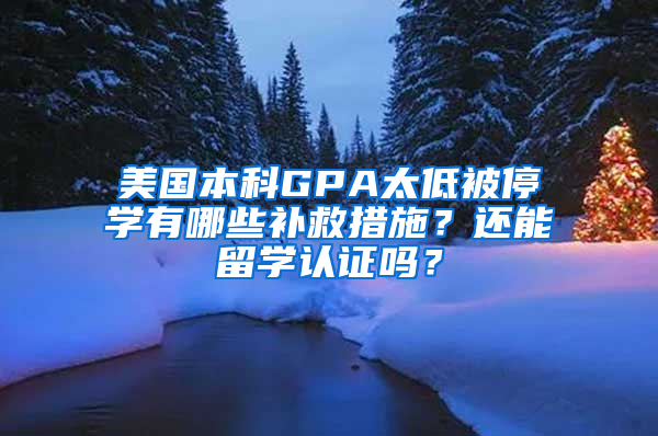 美国本科GPA太低被停学有哪些补救措施？还能留学认证吗？