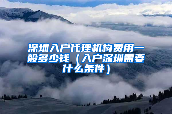 深圳入户代理机构费用一般多少钱（入户深圳需要什么条件）