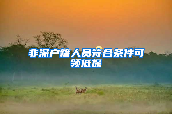 非深户籍人员符合条件可领低保