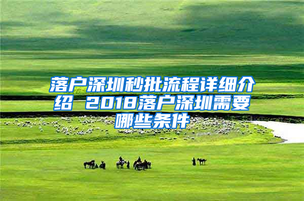 落户深圳秒批流程详细介绍 2018落户深圳需要哪些条件