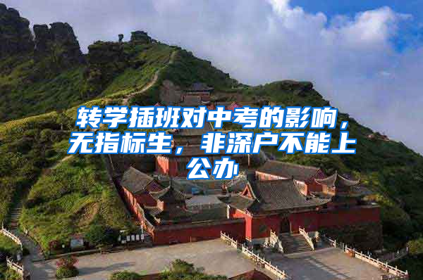 转学插班对中考的影响，无指标生，非深户不能上公办