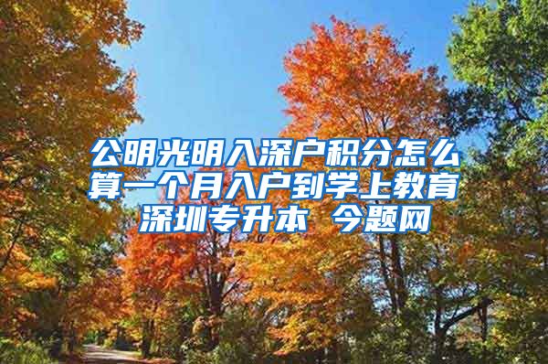 公明光明入深户积分怎么算一个月入户到学上教育 深圳专升本 今题网