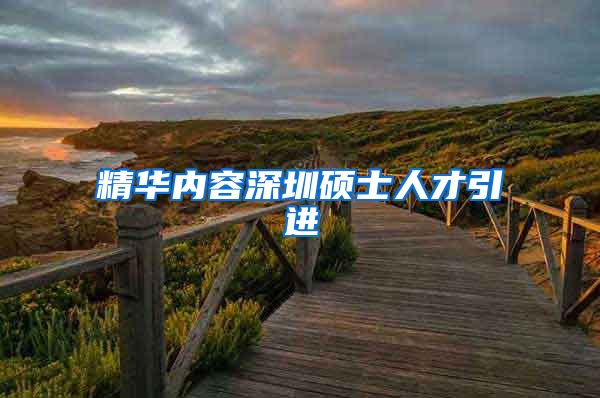 精华内容深圳硕士人才引进