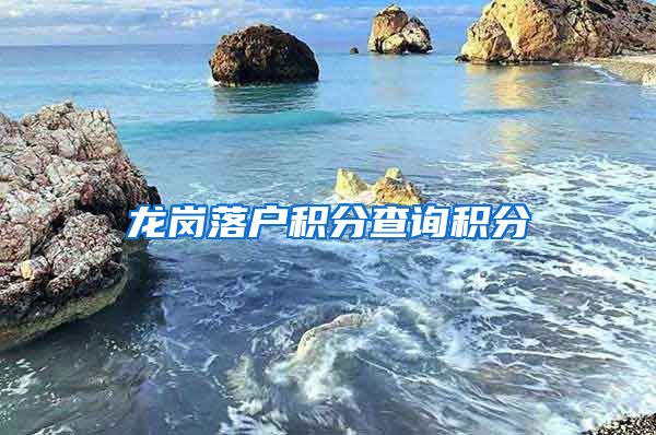 龙岗落户积分查询积分