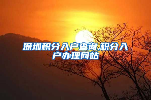 深圳积分入户查询,积分入户办理网站