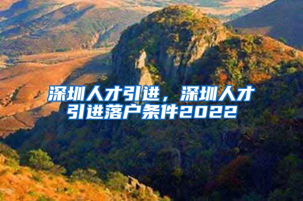 深圳人才引进，深圳人才引进落户条件2022