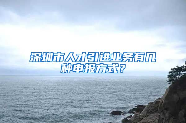 深圳市人才引进业务有几种申报方式？
