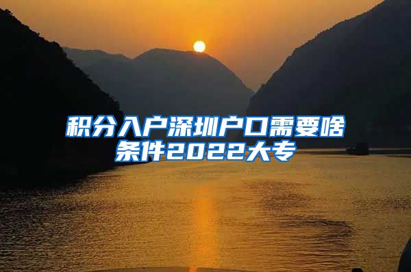 积分入户深圳户口需要啥条件2022大专