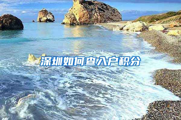 深圳如何查入户积分