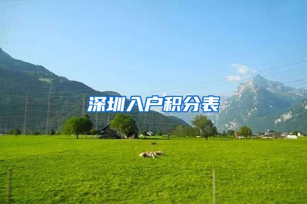 深圳入户积分表