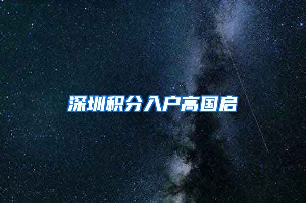 深圳积分入户高国启