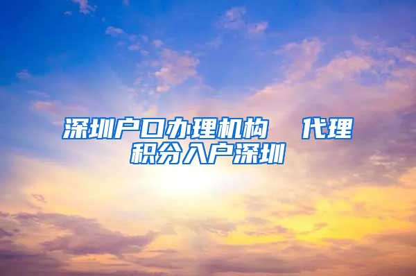 深圳户口办理机构  代理积分入户深圳