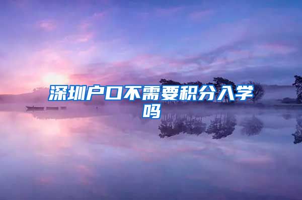 深圳户口不需要积分入学吗
