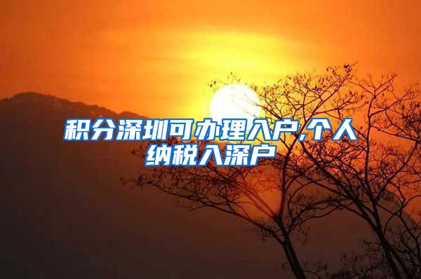 积分深圳可办理入户,个人纳税入深户