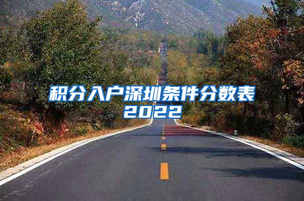 积分入户深圳条件分数表2022