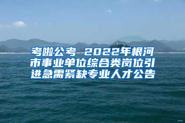 考啦公考 2022年根河市事业单位综合类岗位引进急需紧缺专业人才公告