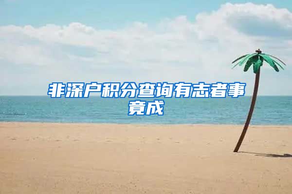 非深户积分查询有志者事竟成