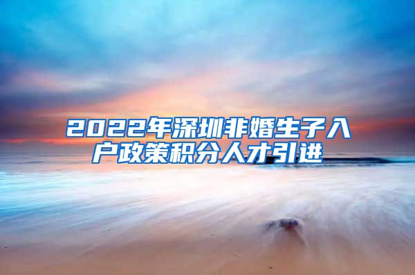 2022年深圳非婚生子入户政策积分人才引进