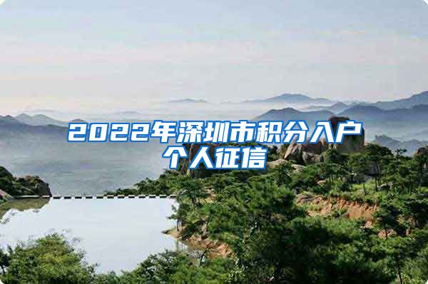2022年深圳市积分入户个人征信