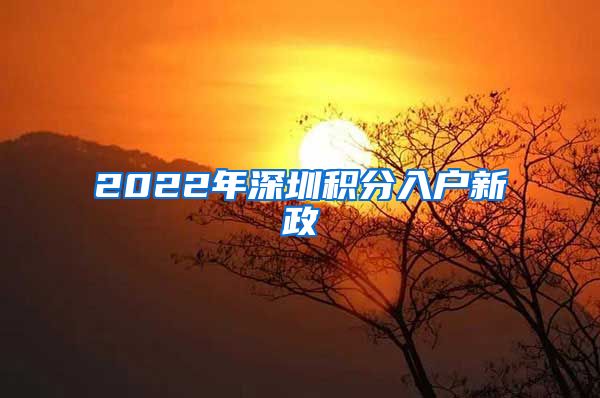 2022年深圳积分入户新政