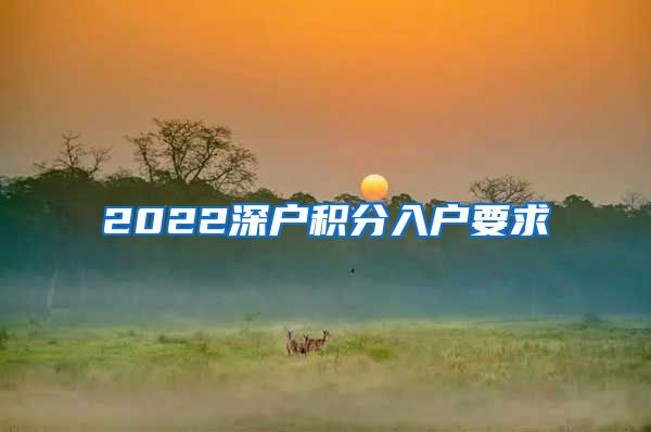 2022深户积分入户要求