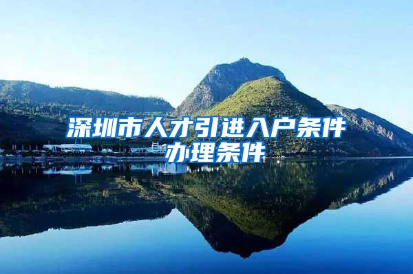 深圳市人才引进入户条件 办理条件