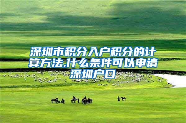 深圳市积分入户积分的计算方法,什么条件可以申请深圳户口