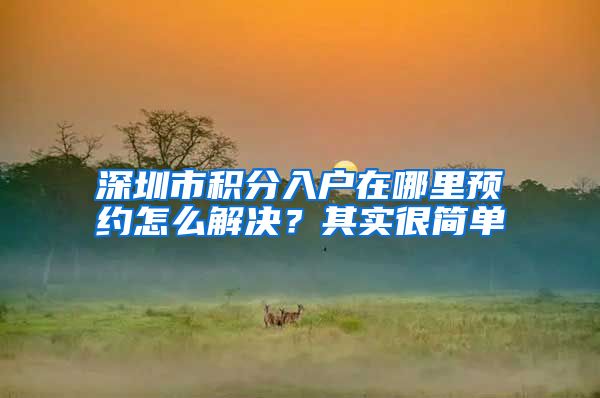 深圳市积分入户在哪里预约怎么解决？其实很简单
