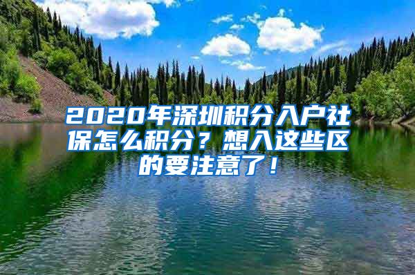 2020年深圳积分入户社保怎么积分？想入这些区的要注意了！