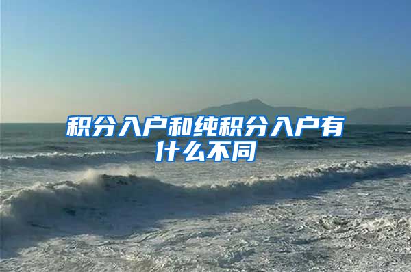 积分入户和纯积分入户有什么不同