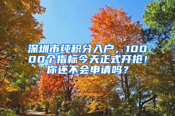 深圳市纯积分入户，10000个指标今天正式开抢！你还不会申请吗？