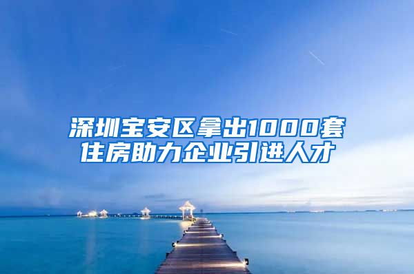 深圳宝安区拿出1000套住房助力企业引进人才