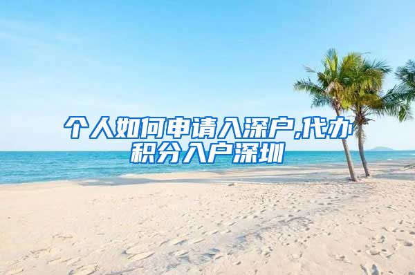 个人如何申请入深户,代办积分入户深圳