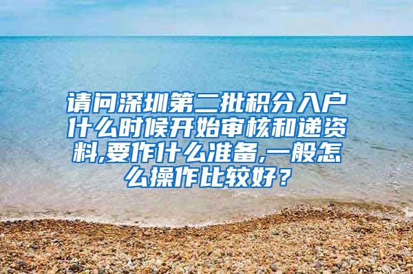 请问深圳第二批积分入户什么时候开始审核和递资料,要作什么准备,一般怎么操作比较好？