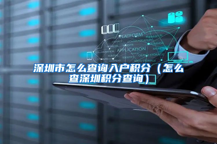 深圳市怎么查询入户积分（怎么查深圳积分查询）