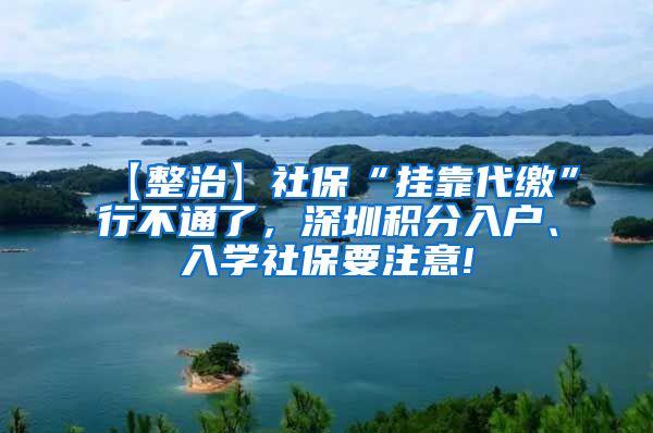 【整治】社保“挂靠代缴”行不通了，深圳积分入户、入学社保要注意!