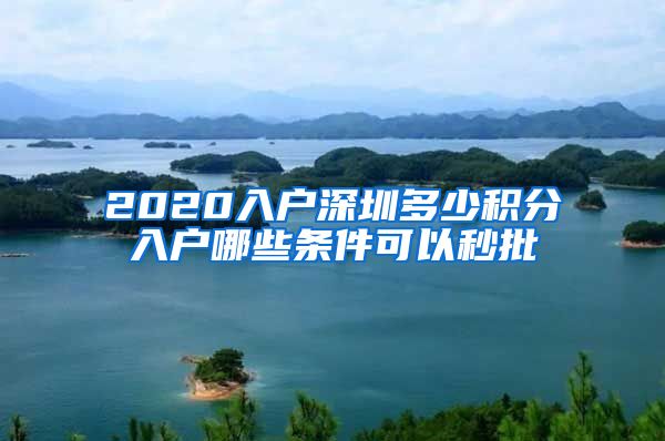 2020入户深圳多少积分入户哪些条件可以秒批