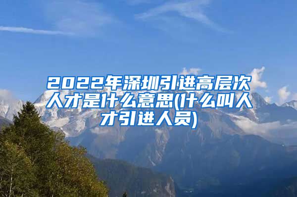 2022年深圳引进高层次人才是什么意思(什么叫人才引进人员)