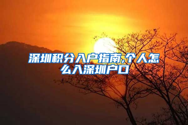 深圳积分入户指南,个人怎么入深圳户口