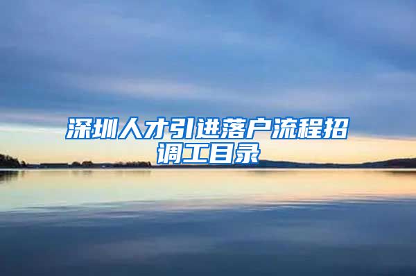 深圳人才引进落户流程招调工目录