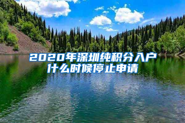 2020年深圳纯积分入户什么时候停止申请