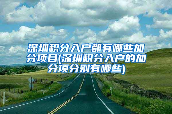 深圳积分入户都有哪些加分项目(深圳积分入户的加分项分别有哪些)