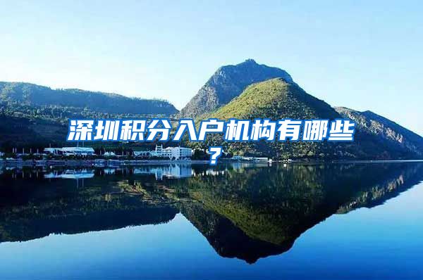深圳积分入户机构有哪些？
